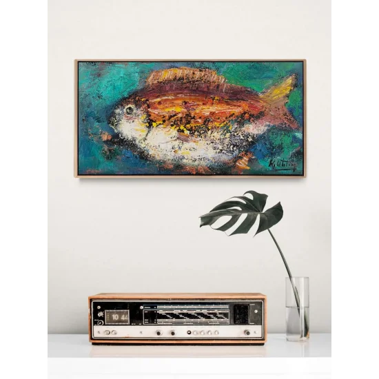 Derinlerde Balık Yağlı Boya Tablosu