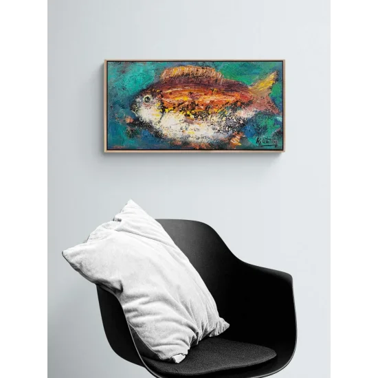 Derinlerde Balık Yağlı Boya Tablosu