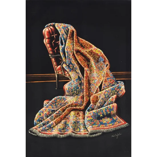 Desenlerde Saklı Halı Yağlı Boya Tablosu