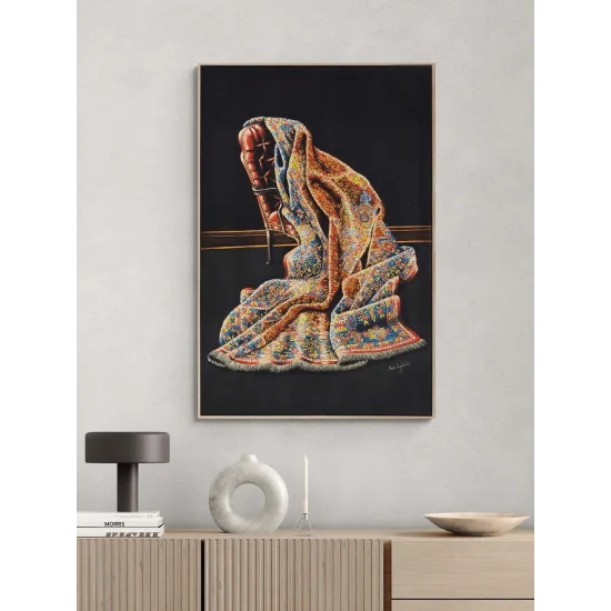 Desenlerde Saklı Halı Yağlı Boya Tablosu