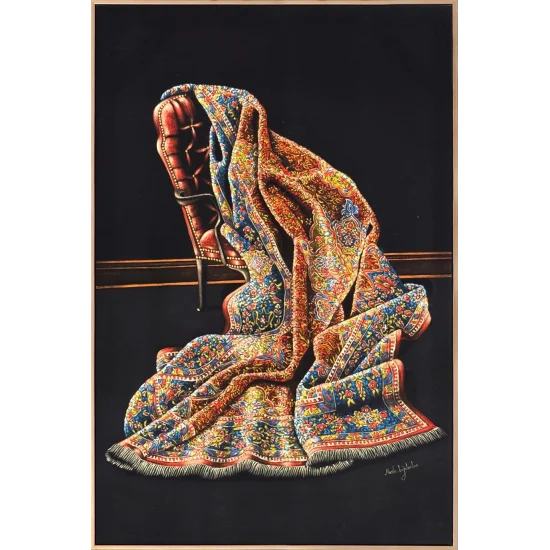 Desenlerde Saklı Halı Yağlı Boya Tablosu