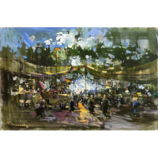 Doğal Pazar Yeri Yağlı Boya Tablosu