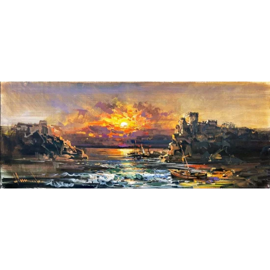 Legendary Castle View Oil Painting