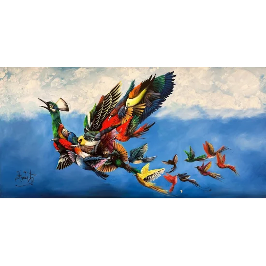 Efsanevi Simurg Yağlı Boya Tablosu