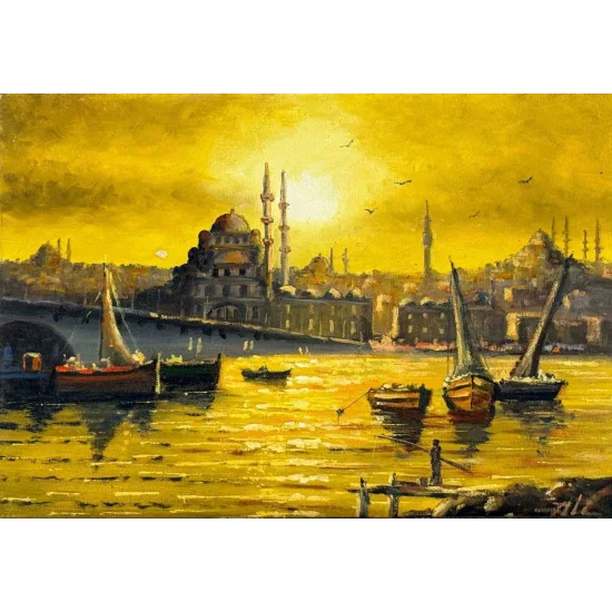 Facing Eminönü Oil Painting