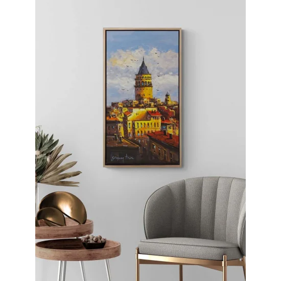 Eski Galata Rüzgarı Yağlı Boya Tablosu