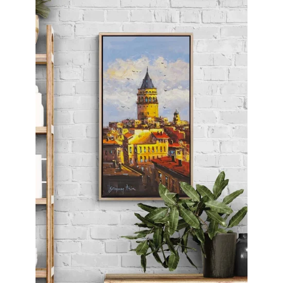 Eski Galata Rüzgarı Yağlı Boya Tablosu