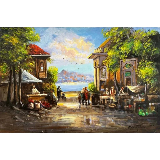 Eski İstanbulun Renkleri Yağlı Boya Tablosu