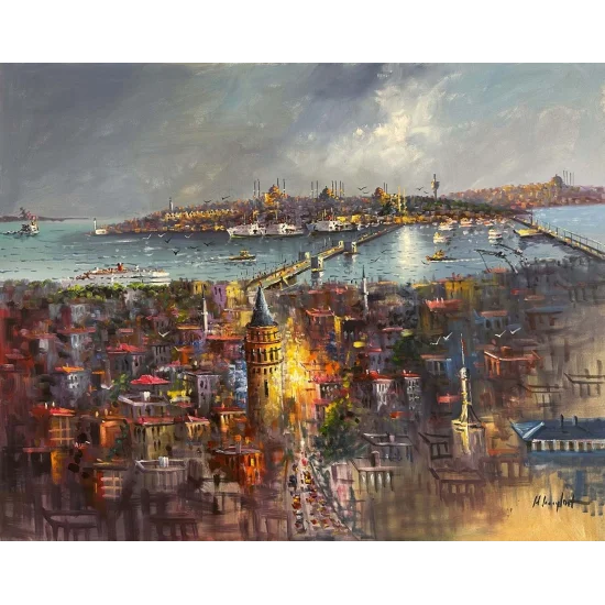 Eski İstanbul’un Ruhuyla Yağlı Boya Tablosu
