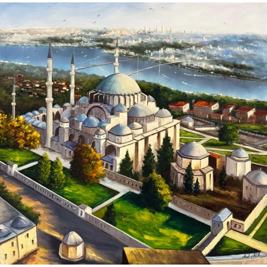 Fatih Sultan Mehmet Cami Yağlı Boya Tablosu