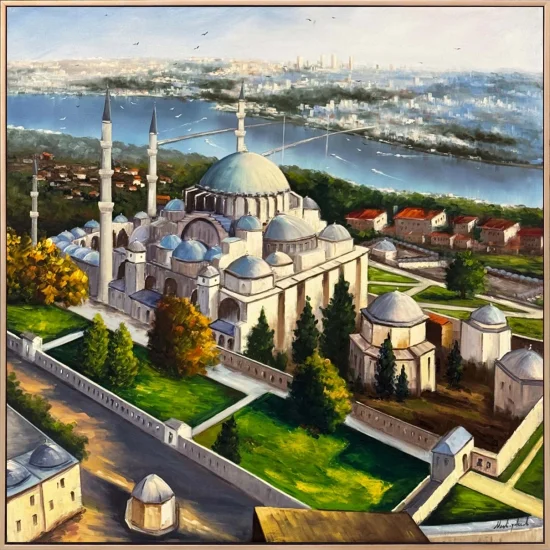 Fatih Sultan Mehmet Cami Yağlı Boya Tablosu