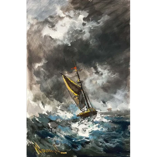 Fırtına Armonisi Yağlı Boya Tablosu