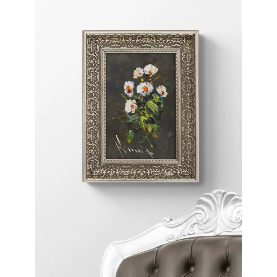 Formda Çiçek Yağlı Boya Tablosu