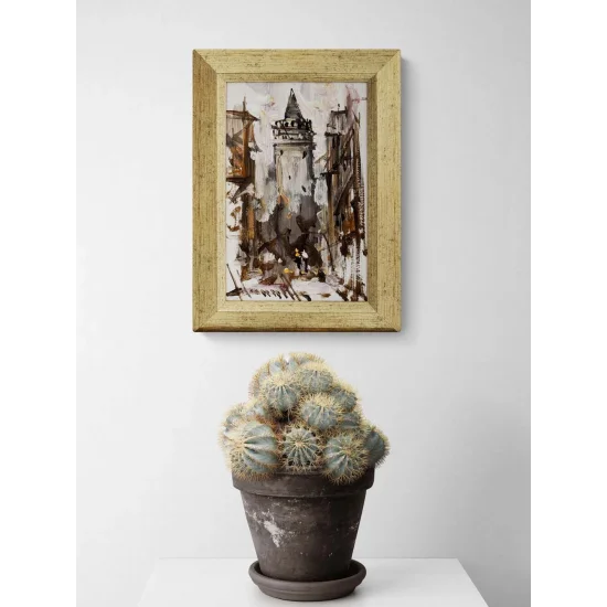 Galata Arasında Yağlı Boya Tablosu