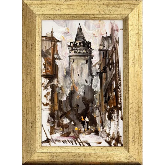 Galata Arasında Yağlı Boya Tablosu