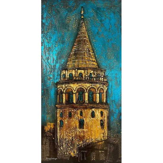 Majesty of Galata Tower Oil Painting