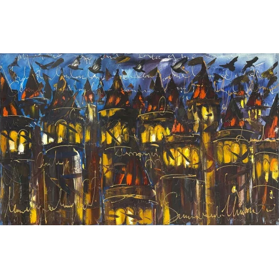 Galata Tower Rhapsody Oil Painting