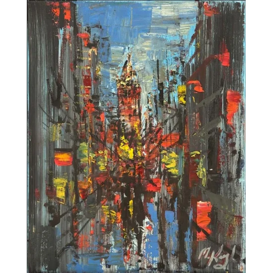 Reflection of Galata Tower Oil Painting