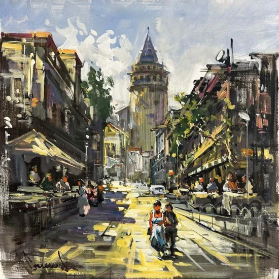 The Backstreets of Galata Oil Painting