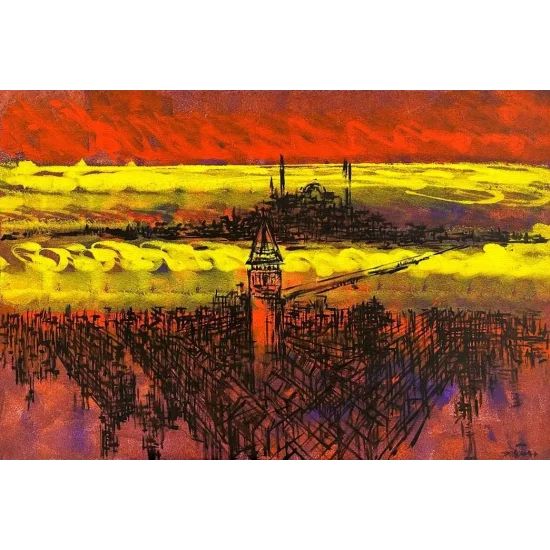 Stories of Galata Reflected in Lines Oil Painting