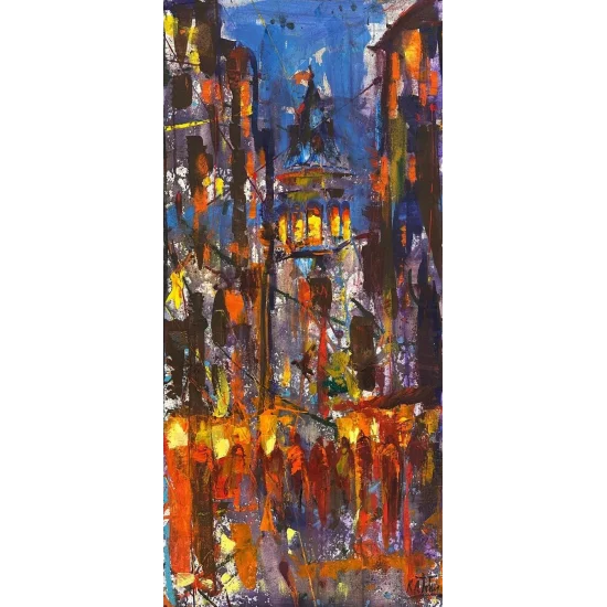 Galatanın Gecesi Yağlı Boya Tablosu