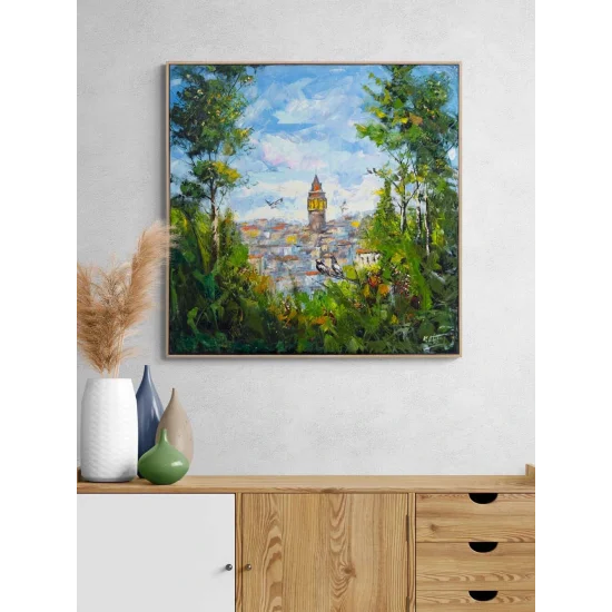 Galatanın Manzarası Yağlı Boya Tablosu