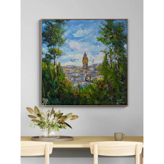 Galatanın Manzarası Yağlı Boya Tablosu