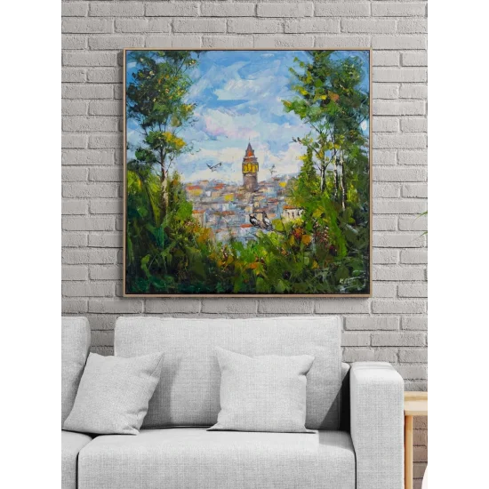 Galatanın Manzarası Yağlı Boya Tablosu