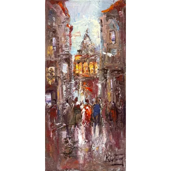 Morning Time in Galata Oil Painting