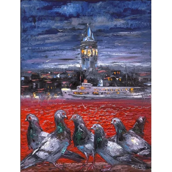 Galata’nın Yankısı Yağlı Boya Tablosu