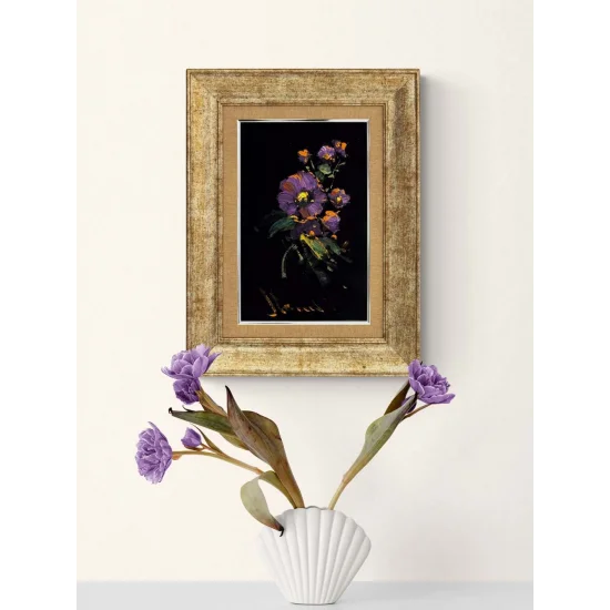 Gece Menekşesi Yağlı Boya Tablosu