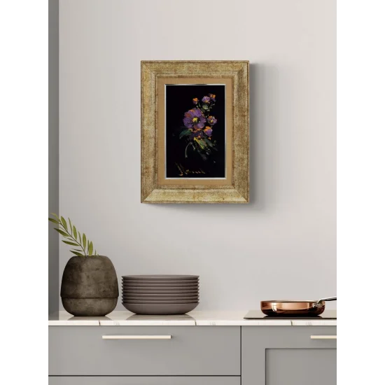 Gece Menekşesi Yağlı Boya Tablosu