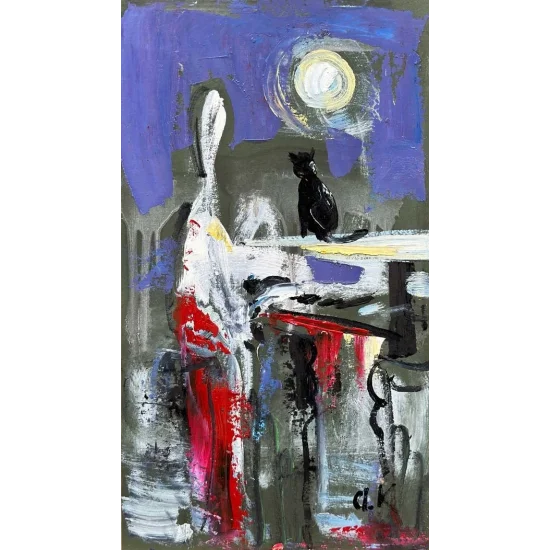 Gecenin Hüzünü Yağlı Boya Tablosu