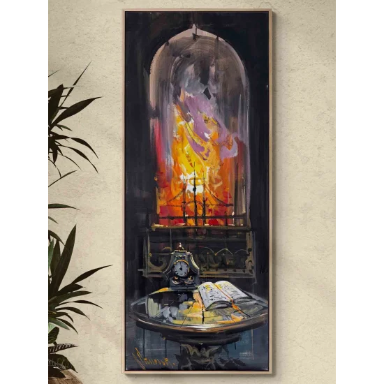 Geceye Kazınan Dakikalar Yağlı Boya Tablosu