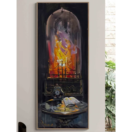 Geceye Kazınan Dakikalar Yağlı Boya Tablosu