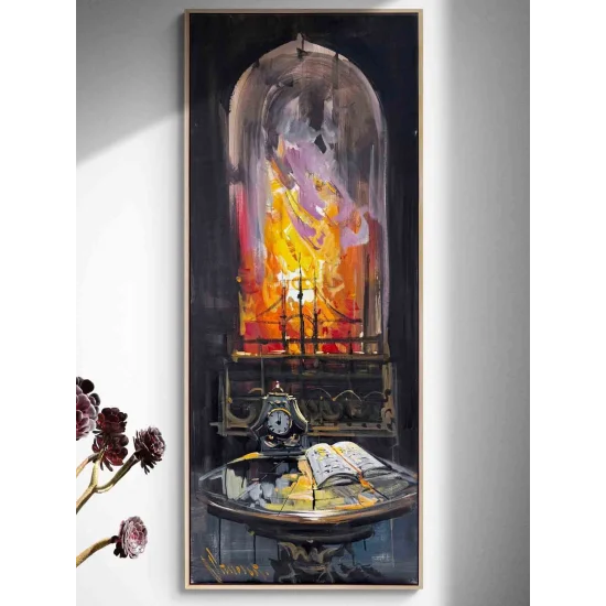 Geceye Kazınan Dakikalar Yağlı Boya Tablosu