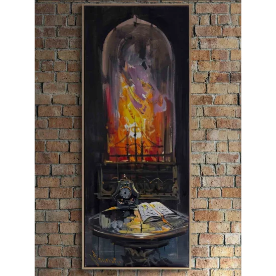 Geceye Kazınan Dakikalar Yağlı Boya Tablosu