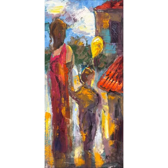 Geleceğe Bakan Çocuk Yağlı Boya Tablosu