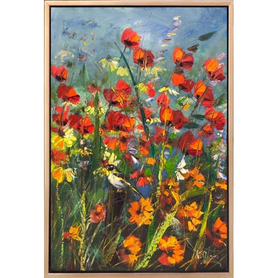 Gelincik Tarlasıda Hatıra Yağlı Boya Tablosu