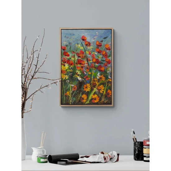 Gelincik Tarlasıda Hatıra Yağlı Boya Tablosu