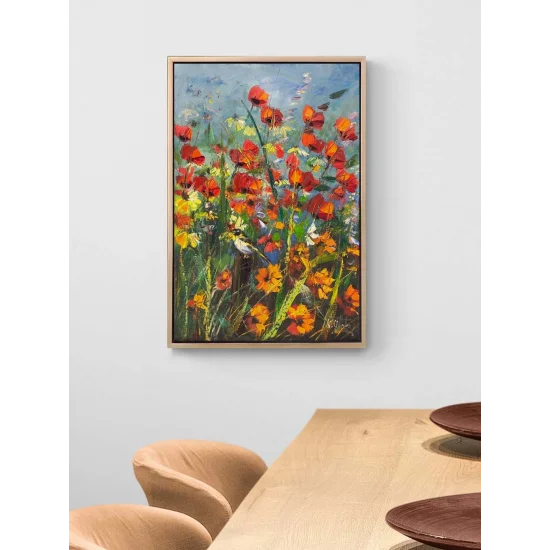 Gelincik Tarlasıda Hatıra Yağlı Boya Tablosu