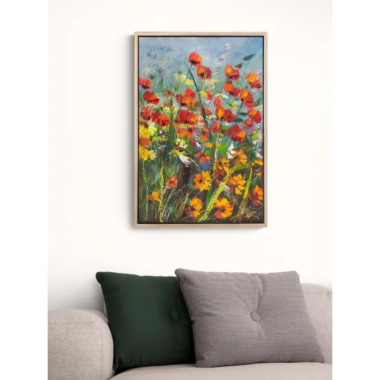 Gelincik Tarlasıda Hatıra Yağlı Boya Tablosu