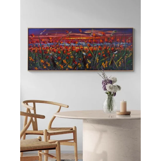 Evening in the Poppy Field Oil Painting