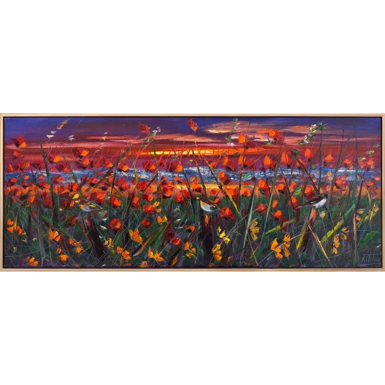 Evening in the Poppy Field Oil Painting