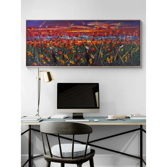 Evening in the Poppy Field Oil Painting