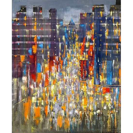 Geometrik Esintiler Yağlı Boya Tablosu