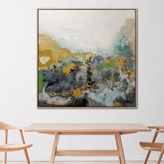 Gold Dalgalar Siparişe Özel Soyut Yağlı Boya Tablo