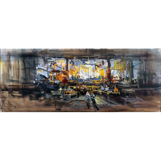 Gölgeler ve Sohbetler Yağlı Boya Tablosu