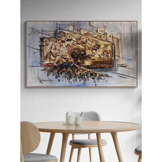 Gri Senfoni Yağlı Boya Tablosu