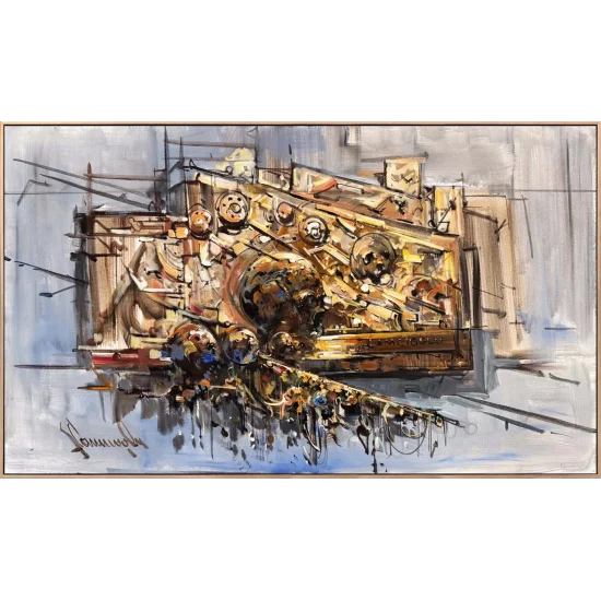 Gri Senfoni Yağlı Boya Tablosu